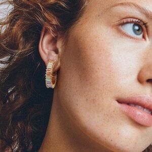 New! Mallorca Iridescent Hoop Earrings (3030) NWOT